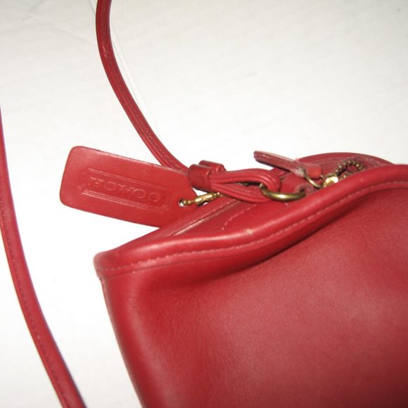 ❤️ 3 Piece COACH RED Abbie 9017 Mini Crossbody Purse +FOB and Dustbag - Picture 6 of 10